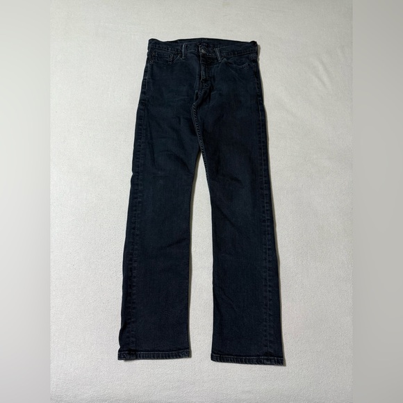 Levis 513 Jeans Mens 30x30 Blue Slim Straight Mid Rise Stretch Dark Wash Denim - Picture 1 of 9